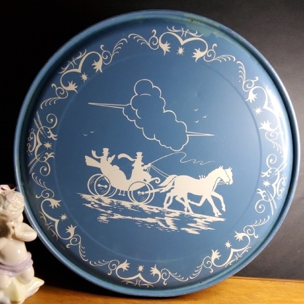 Vintage Blue IMPERAL BAKING CO. decorative Tin
